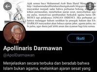 Hina Agama Islam Apollinaris Darmawan Divonis 5 Tahun Bui