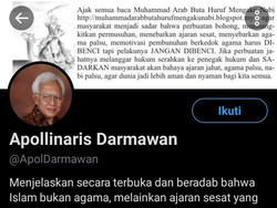 Apollinaris Darmawan yang Diduga Menghina Islam, Ini Faktanya