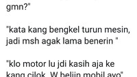 Tentu saja cuitan ini hanya candaan semata. Termasuk netizen yang menyuruh temannya memberikan motor untuk tukang cilok. Foto: twitter @jek__