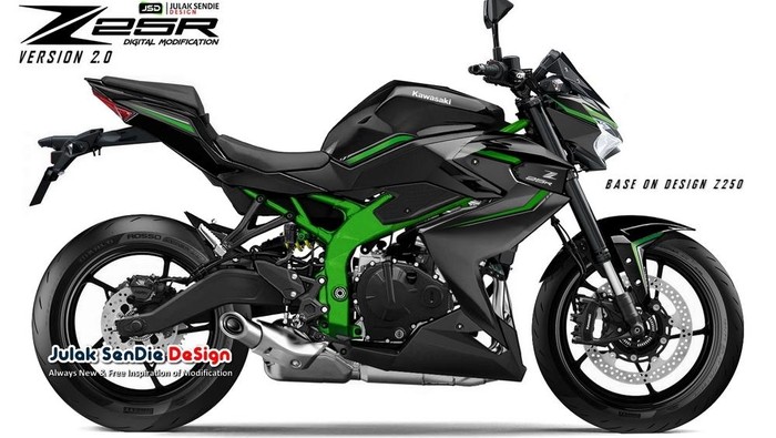 Gambar rendering Kawasaki Ninja ZX-25R versi naked