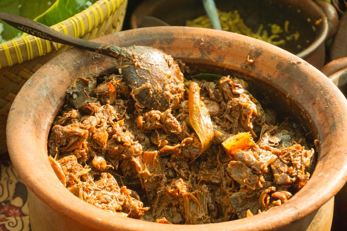 gudeg jackfruit food traditional served in clay pot from central java indonesia