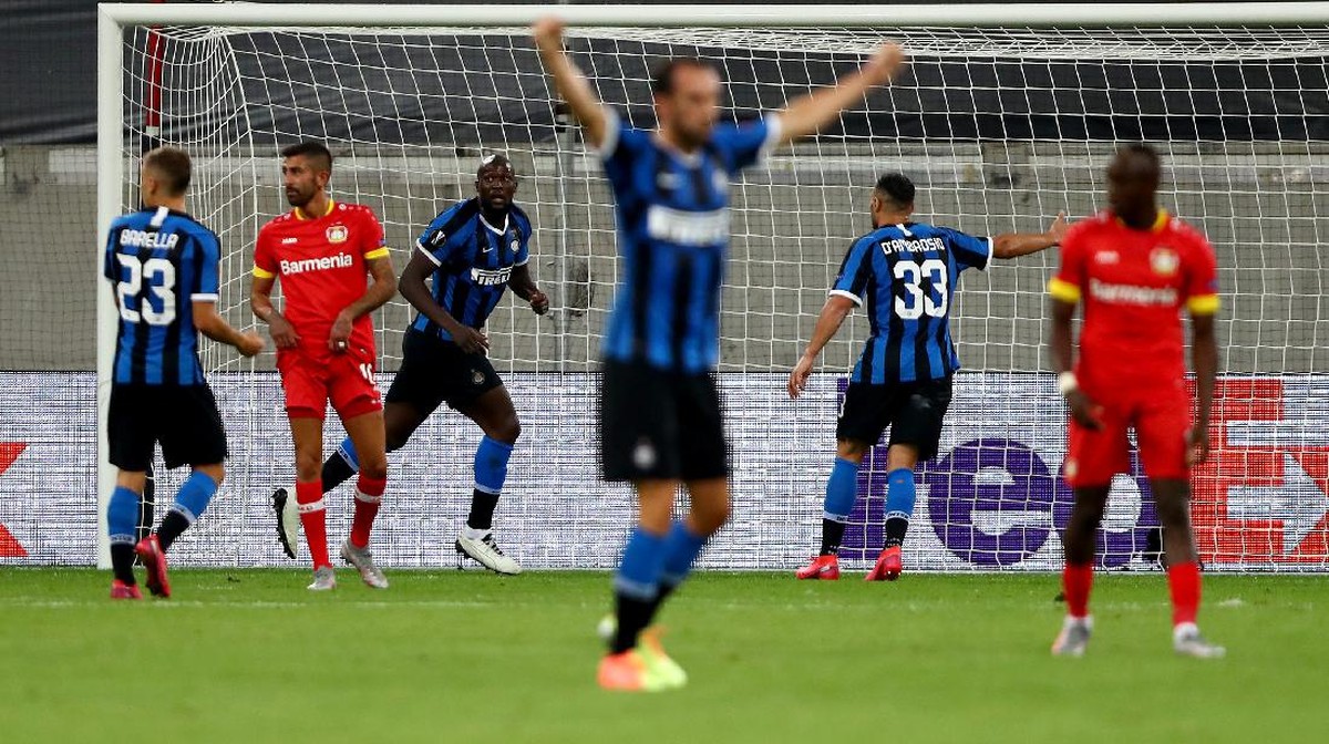 Inter Milan lolos ke semifinal Liga Europa usai menang 2-1 atas Bayer Leverkusen di perempatfinal (Foto: Getty Images/Dean Mouhtaropoulos)