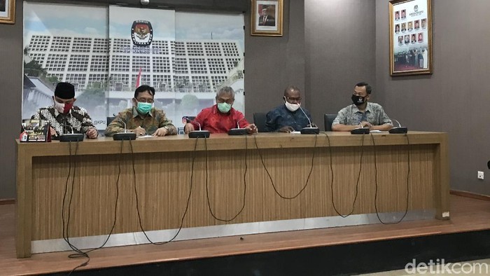 Konferensi pers KPU (Tiara Aliya Azzahra/detikcom)