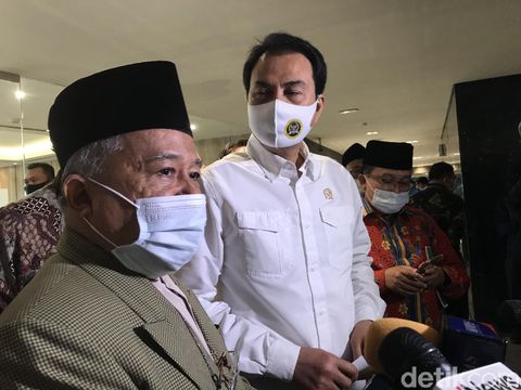 Pimpinan DPR RI menerima kedatangan MUI. DPR mendapat masukan soal omnibus law RUU Cipta Kerja hingga RUU HIP (Rolando Fransiscus/detikcom)