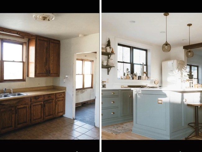 Inilah before after bagian dapur dari rumah Christine. Bagian dapur yang sebelumnya tampak tua jadi terlihat indah meski dengan dekorasi simpel. Foto: TikTok _forthehome