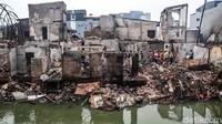 Begini penampakan deretan rumah yang telah hangus terbakar. 