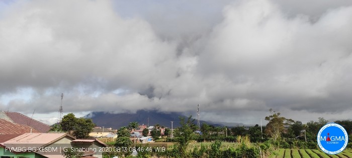 Erupsi Gunung Sinabung 13 Agustus 2020 pukul 08.31 WIB (dok. Istimewa)