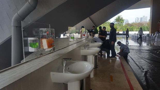 persiapan sidang tahunan DPR/MPR, protokol kesehatan covid-19, dpr, dekorasi dpr, dekorasi sidang tahunan mpr, dekorasi hut ri di dpr, ketua mpr, ketua dpd, ketua dpr, bamsoet puan la ode