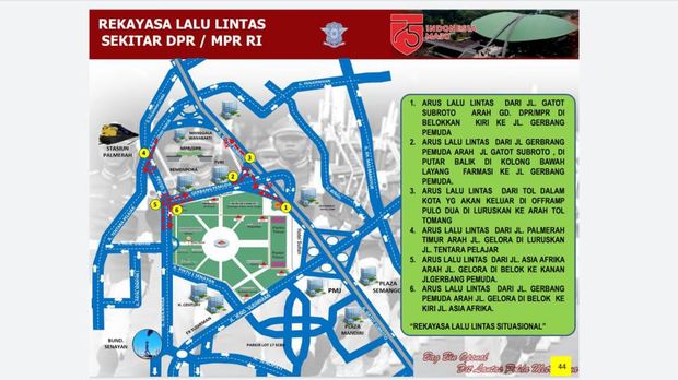 Rekayasa lalu lintas di sekitar gedung DPR/MPR