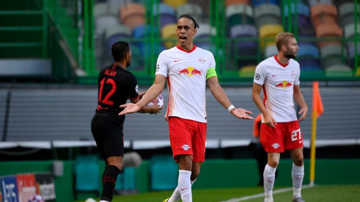 Yussuf Poulsen bersama RB Leipzig dari divisi tiga hingga kini menembus semifinal Liga Champions. (Foto: Getty Images/Pool)