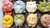 Dango lainnya juga dibentuk dengan karakter monster yang lucu. Sangat imut dan menggemaskan, pilihan warnanya juga kalem. Foto: Instagram @nao2748