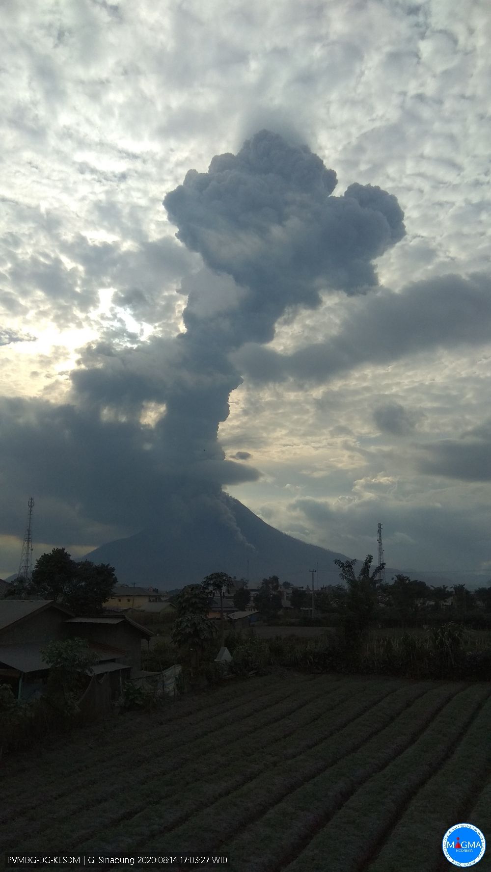 Erupsi Gunung Sinabung keempat kali pada 14 Agustus 2020 (dok. Istimewa)