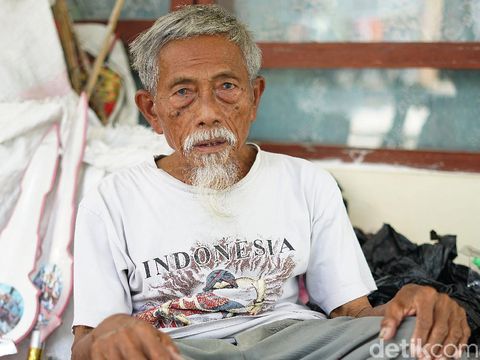 Ngadimin Citro Wiyono atau Mbah Min, mantan mata-mata zaman Belanda, Jumat (14/8/2020).
