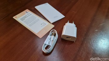 Akesori yang disertakan dalam paket penjualan hanya kabel dan charger. Foto: Adi Fida Rahman/detikINET