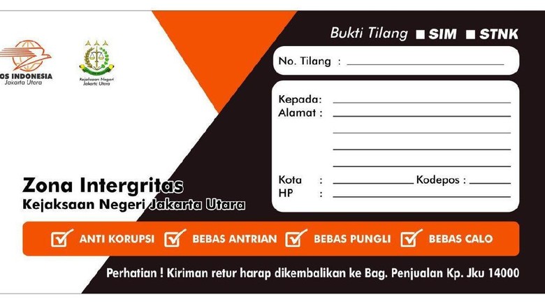 Formulir Pengurusan Tilang Lewat Pos Indonesia Formulir Pengurusan Tilang Lewat Pos Indonesia