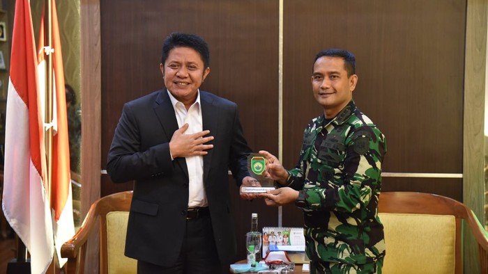 Gubernur Sumsel Herman Deru bertemu Danlanal (Raja Adil-detikcom)