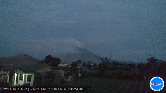 Kondisi Gunung Sinabung  Sabtu (15/8/2020) / dok. Istimewa