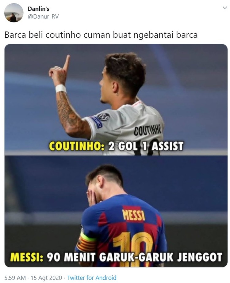 Liga Champions Barcelona harus keluar dengan kepala tertunduk usai babak belur dihajar Bayern Munich dalam laga perempat final Liga Champions tadi malam.