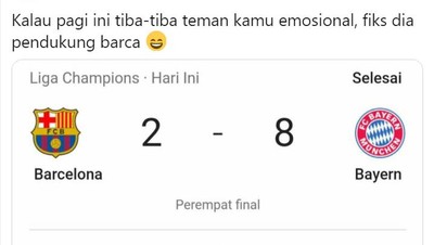 Meme Barcelona Babak Belur Dihajar Bayern