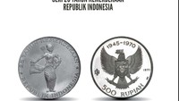Seri 25 Tahun Kemerdekaan Republik Indonesia. Tahun penerbitan 1970, nominal Rp 500. Bahan logam perak kadar 1000/1000, berat 20 gram, diameter 40mm.  Foto: Dok. Bank Indonesia