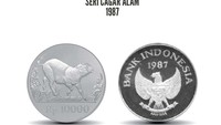 Seri Cagar Alam. Tahun penerbitan 1987, nominal Rp 10.000. Bahan logam perak kadar 925/1000, berat 19,44 gram, diameter 36mm, teknik cetak proof. Foto: Dok. Bank Indonesia
