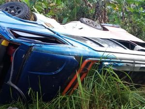Mobil Elf Masuk Jurang di Sukabumi, 1 Orang Tewas