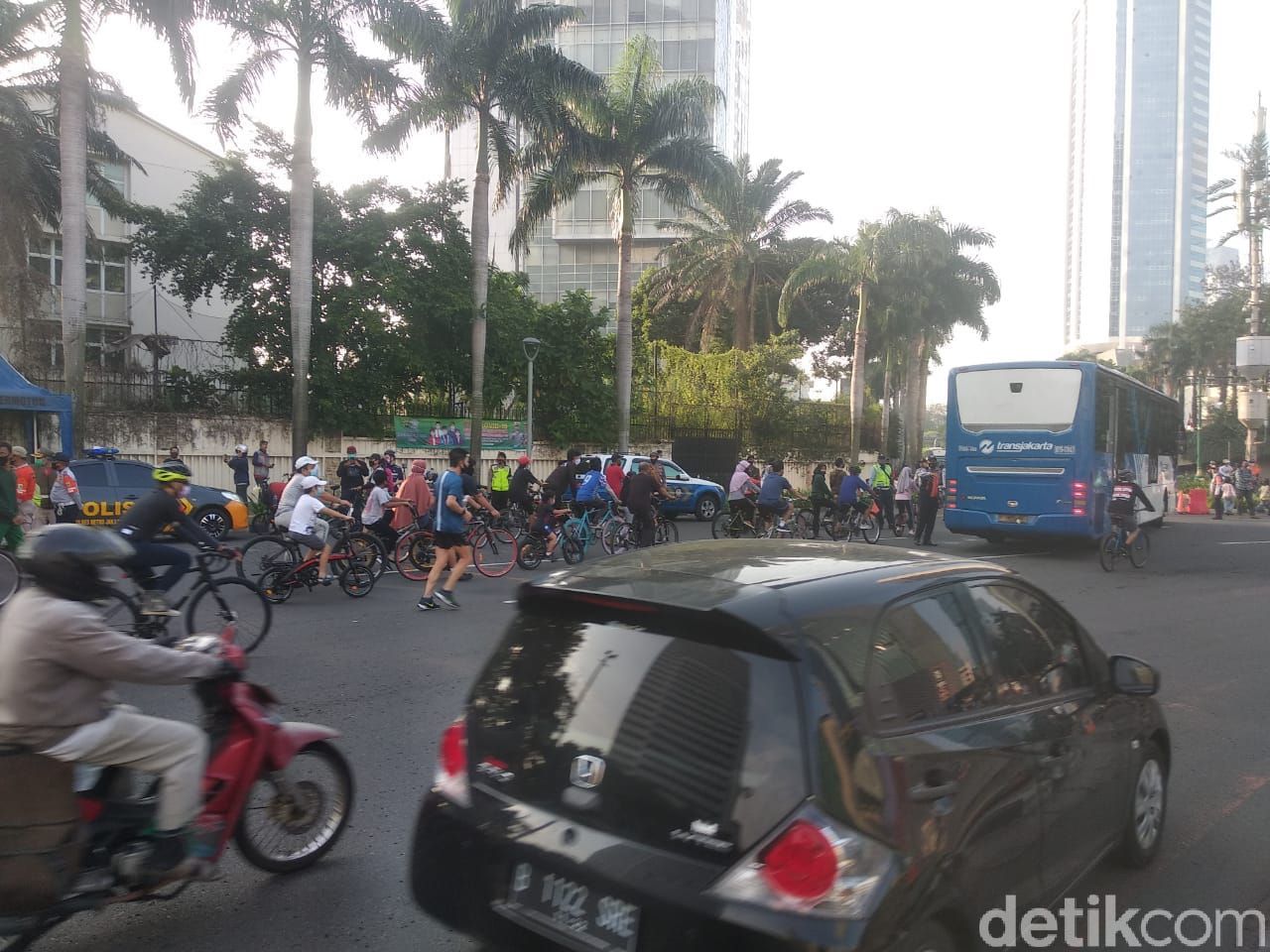 Kondisi CFD di Bundaran HI, 16 Agustus, pagi. (Jehan Nur Hakim/detikcom)