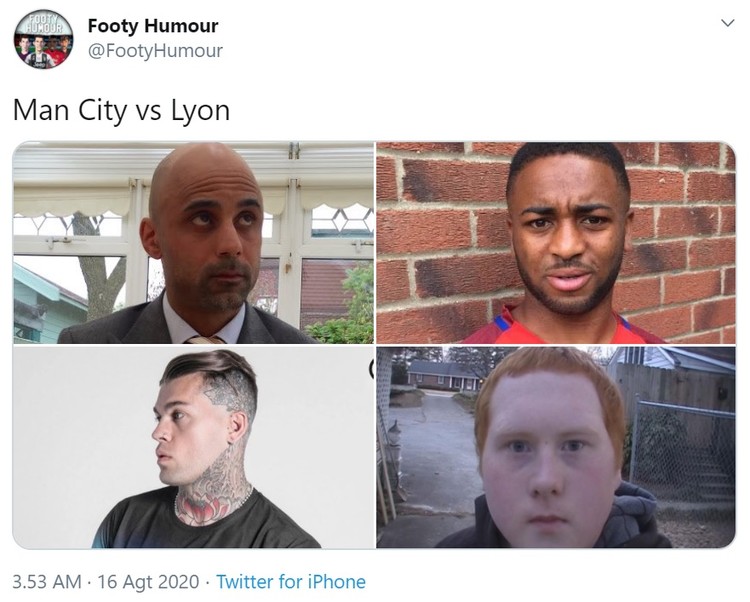 Meme Man City Man City gagal lagi dalam upaya untuk meraih trofi Liga Champions untuk pertama kalinya usai dikalahkan 1-3 oleh Lyon.