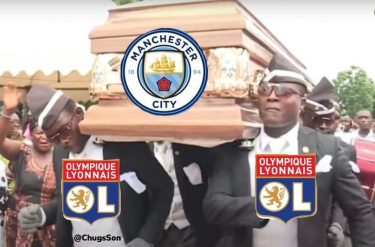 Meme Man City Man City gagal lagi dalam upaya untuk meraih trofi Liga Champions untuk pertama kalinya usai dikalahkan 1-3 oleh Lyon.