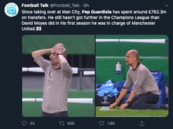 Yang ini menyindir Pep Guardiola, membandingkannya dengan... David Moyes! (Foto: internet/Twitter)