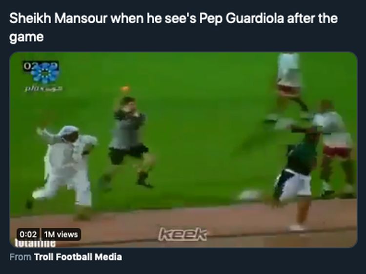 Pep Guardiola Diserbu Meme Usai City Dilibas Lyon