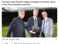 Pep Guardiola disebut tak pantas masuk jajaran pelatih terhebat ini. (Foto: internet/Twitter)
