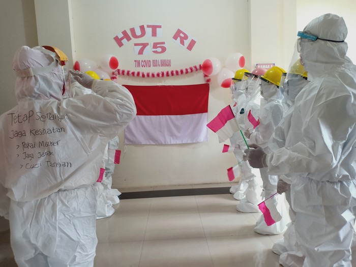 HUT ke-75 RI di RSU Andi Makassau, Parepare. (Hasrul Nawir/detikcom)