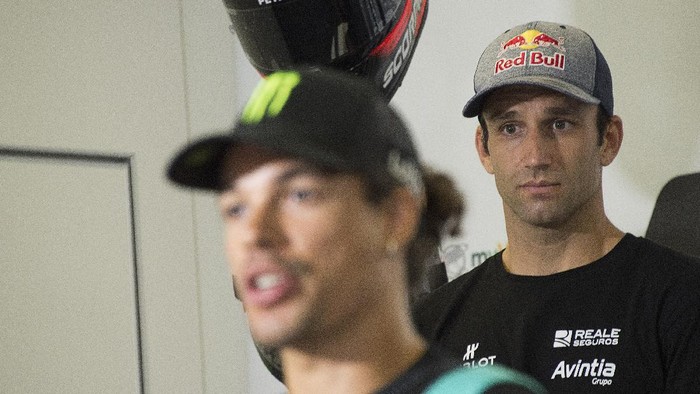 SPIELBERG, AUSTRIA - AUGUST 13: Johann Zarco of France and Reale Avintia Racing looks on during the press conference pre-event during the MotoGP Of Austria - Previews at Red Bull Ring on August 13, 2020 in Spielberg, Austria. (Photo by Mirco Lazzari gp/Getty Images)