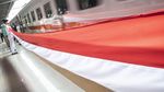 Kala Bendera Merah Putih Terpanjang di RI Berkibar