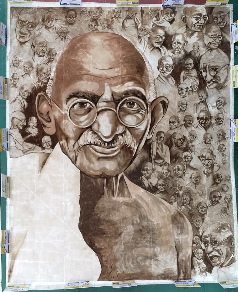 Lukisan Mahatma Gandhi dari Kopi