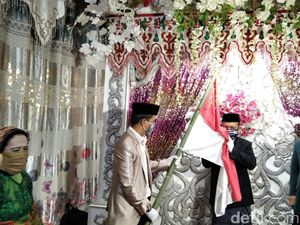 Pengantin-Tamu di Polman Ikut Sikap Sempurna Saat HUT RI, Begini Momennya