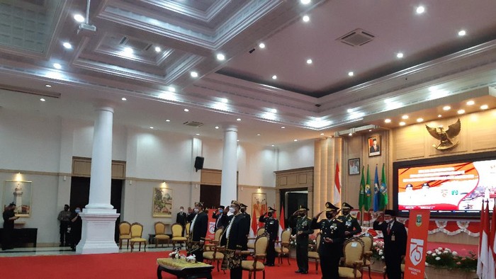 Suasana Peringatan HUT RI ke-75 di Pendopo Gubernur Banten.