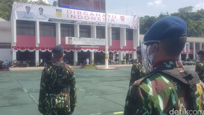 Upacara bendera 17 Agustus 2020 di Provinsi Papua. (Wilpret Siagian/detikcom)