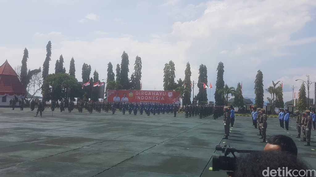 Upacara bendera 17 Agustus 2020 di Provinsi Papua. (Wilpret Siagian/detikcom)