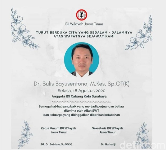 dokter ortopedi rsu dr soetomo wafat karena covid-19