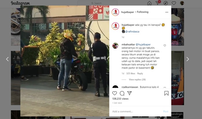 Pengguna Ninja ZX-25R diusir dari parkiran moge di lobby mall