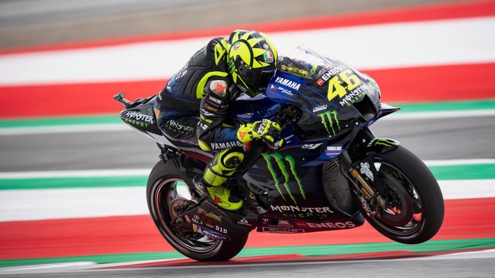 Valentino Rossi SPIELBERG, AUSTRIA - AUGUST 15: Valentino Rossi of Italy and Monster Energy Yamaha MotoGP Team heads down a straight during the MotoGP Of Austria - Qualifying at Red Bull Ring on August 15, 2020 in Spielberg, Austria. (Photo by Mirco Lazzari gp/Getty Images)