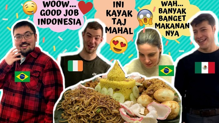 5 Momen Bule Ketagihan Nikmatnya Nasi Padang hingga Nasi Tumpeng