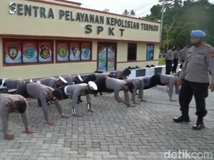 Abaikan Protokol Kesehatan, Belasan Polisi di Sulbar Disanksi Push Up