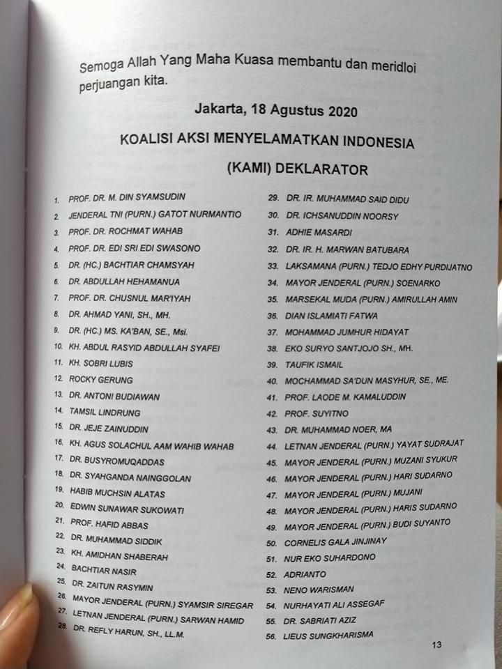 Dokumen deklarasi KAMI