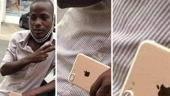 Kalau foto ini lupa diedit, sehingga ketahuan iPhone palsunya. Foto: Bored Panda