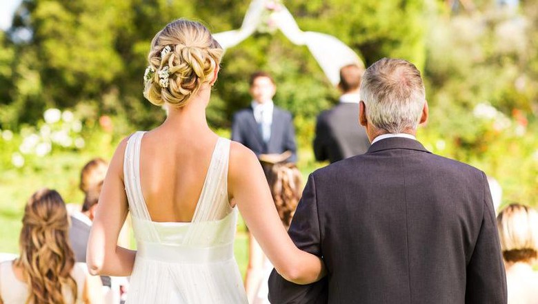 Ilustrasi pengiring pengantin Pengantin wanita dan ayah