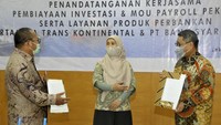 Mandiri Syariah dan PT Pertamina Trans Kontinental (PTK) melakukan kerjasama pembiayaan investasi pengadaan kapal,  layanan payroll pegawai dan produk perbankan syariah lainnya sebagai bentuk sinergi antar grup BUMN. Serta meningkatkan peranan bank syariah dalam literasi keuangan syariah sesuai yang diamanahkan Pemerintah agar berdampak positif pada perekonomian nasional.