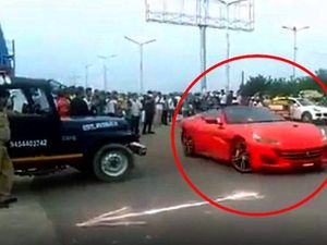 Gaya-gayaan Ngedrift Pakai Ferrari, Berujung Mobil Disita Polisi